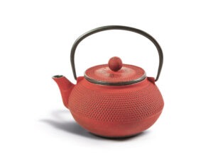 Litinová čajová konvice se sítkem 800 ml - červený dekor